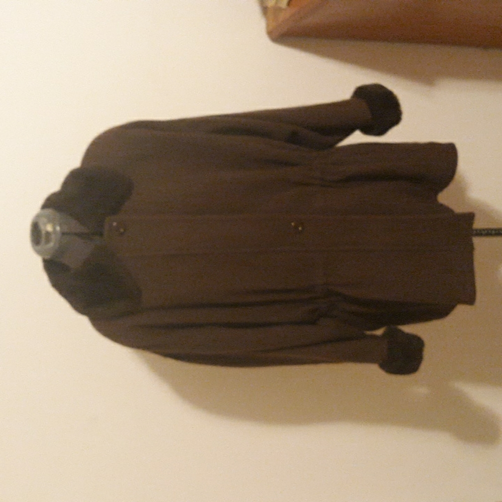 Wool coat with faux fur on collar and cuffs